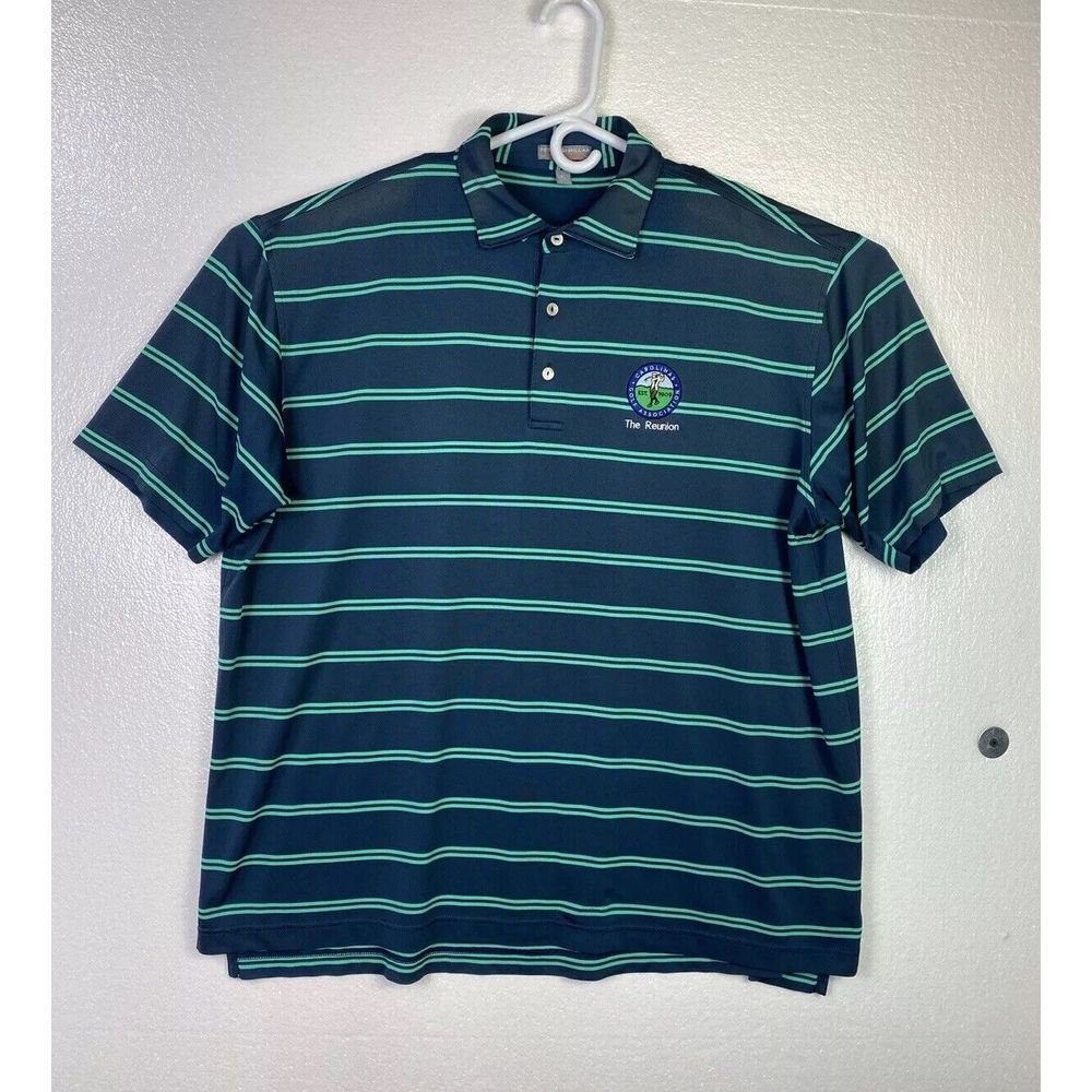 Peter Millar Summer Comfort Men‎ Golf Polo Shirt XL Carolinas Golf Blue Striped - Picture 3 of 10